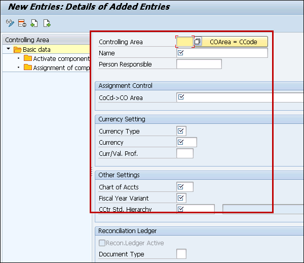 Details of Add Entries