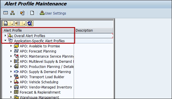 Alert Profile Maintenance