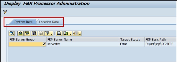 F and R Processor Administration