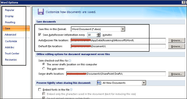 Properties of Document