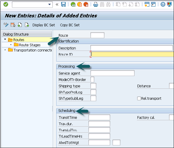 Routes Added Entries