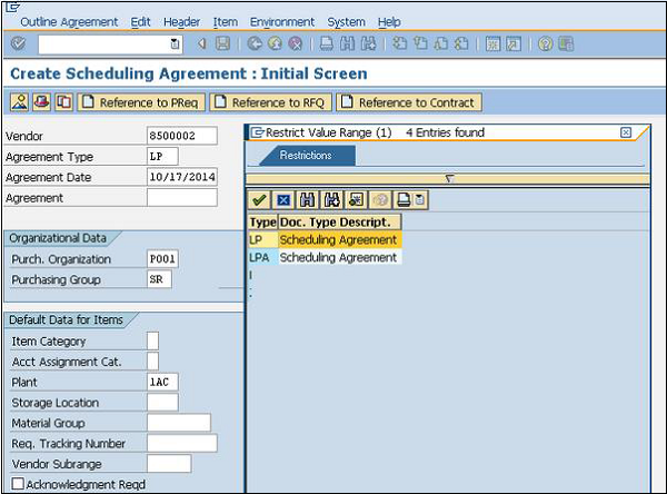 Scheduling Agreement