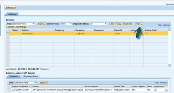 Goto Solution Settings