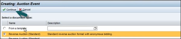Auction Event Continue