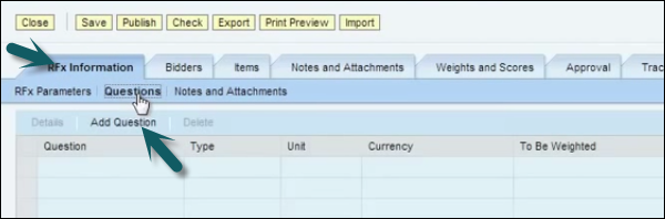 RFx information