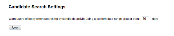 Candidate Search Settings