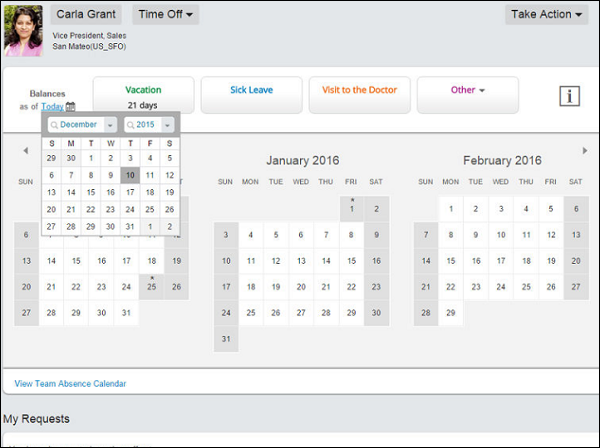 Time Off Calendar