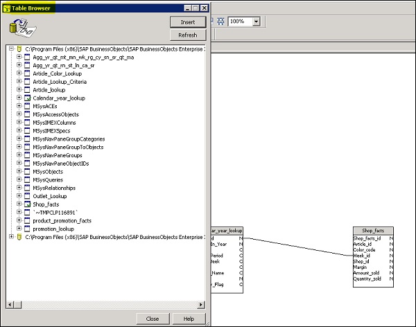 Table Browser Details