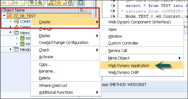 Web Dynpro New Application