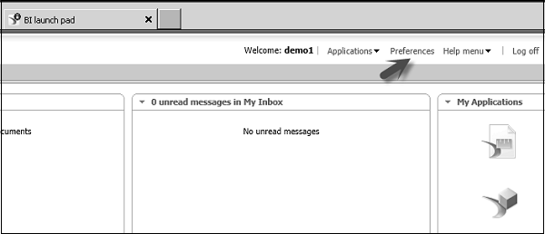 BI Preferences Settings