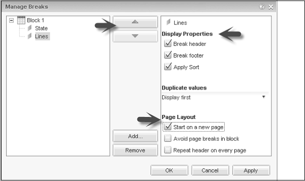 Manage Breaks Properties