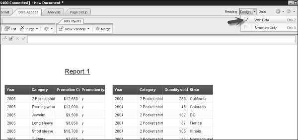 Populate Report Data