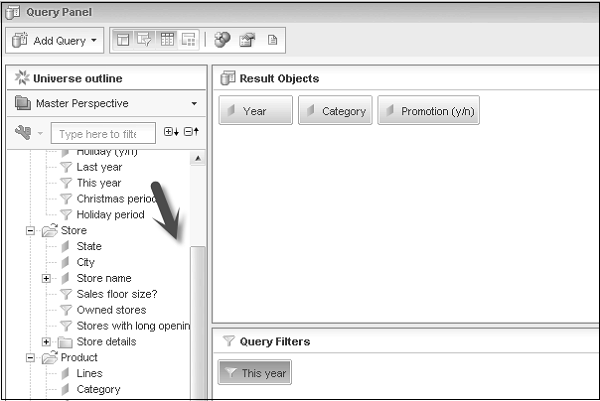 Predefined filter