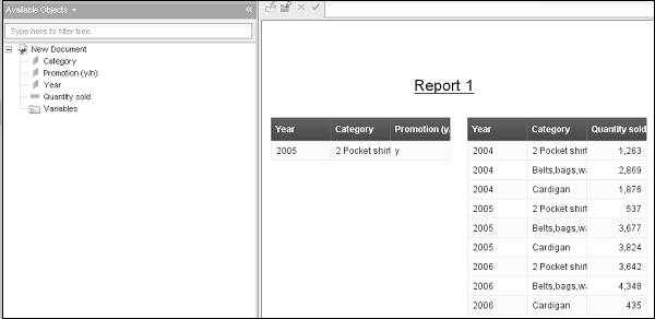 Selected Values Reflected