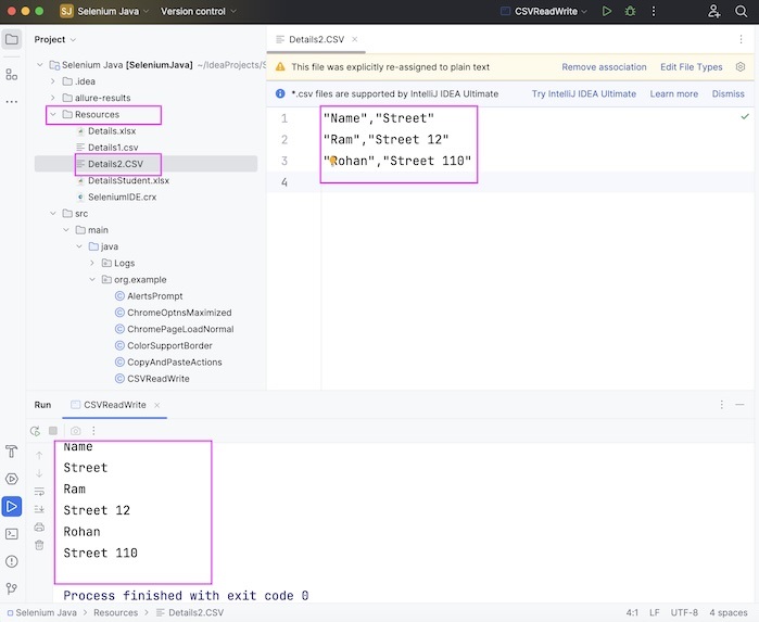 Selenium CSV File 3