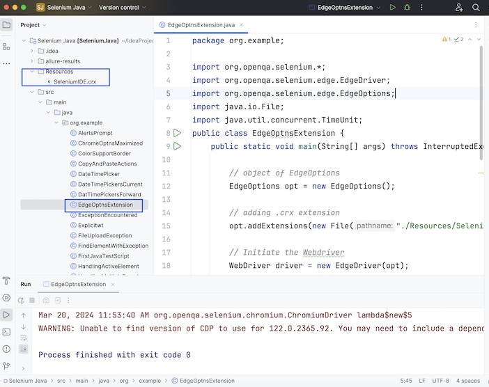 Selenium Edge Options 1