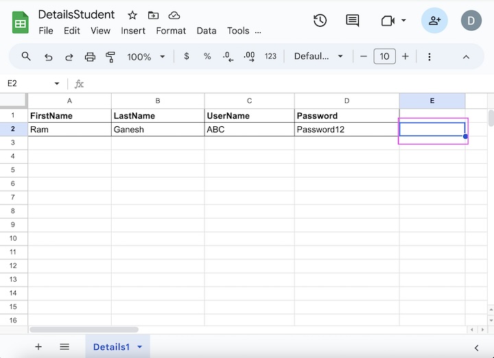 Selenium Excel Data File 3