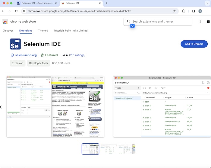 Selenium IDE Installations 2