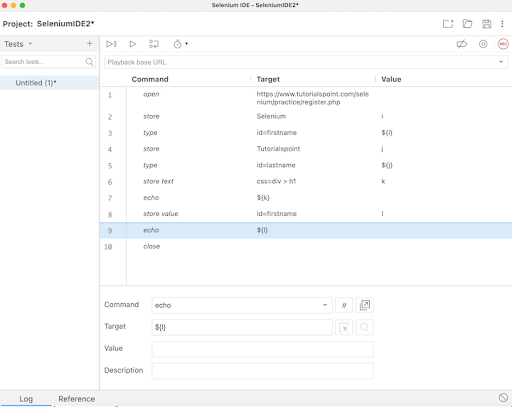 Selenium IDE Store Variables 9