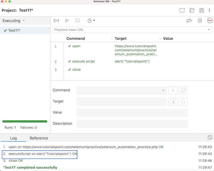 Selenium JavaScript functions 3