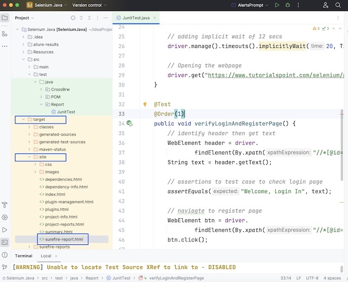 Selenium JUnit Report 3