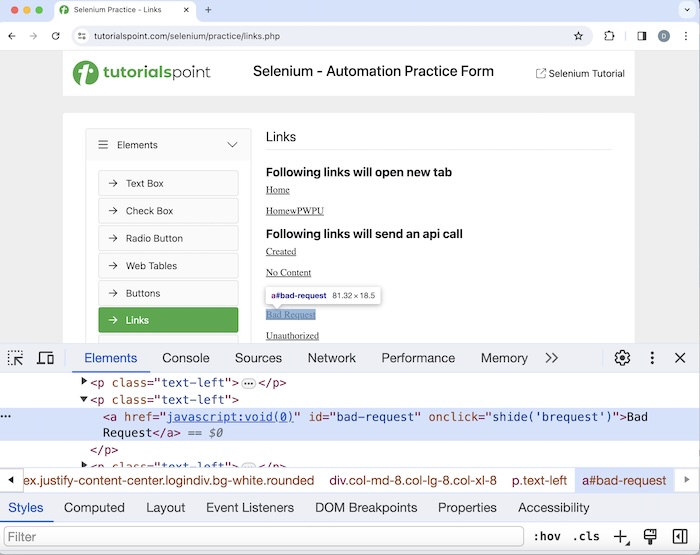 Selenium Locator Strategies 8