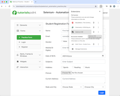 Selenium Record Playback 1