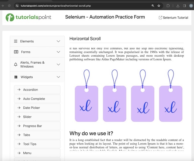 Selenium Scroll Operations 1