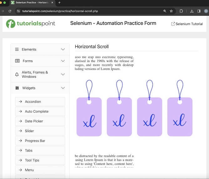 Selenium Scroll Operations 2