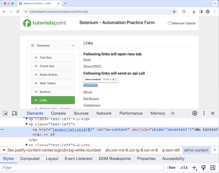 Selenium User Interactions 1