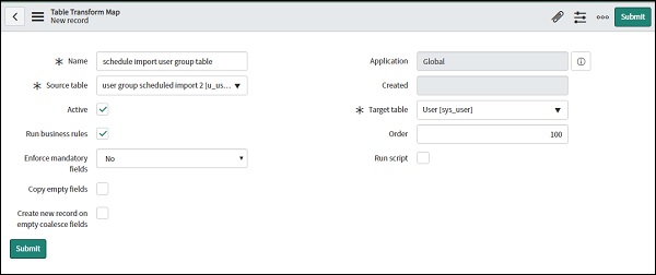 Navigate to Transform Map