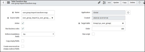 Table Transform Map