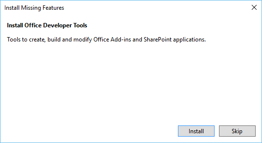 Install Office Developer Tools