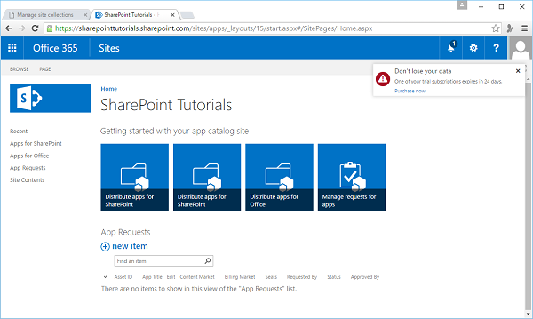 Navigate to SharePoint