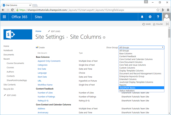 New Group SharePoint Basics