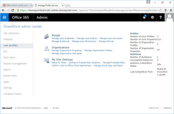 Site Settings Page