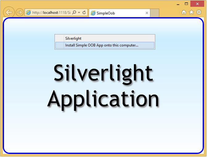 Silverlight Simple OOB App