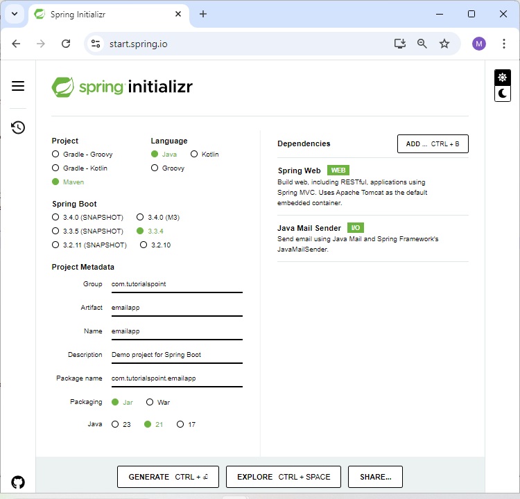 Creating Spring Mail Server