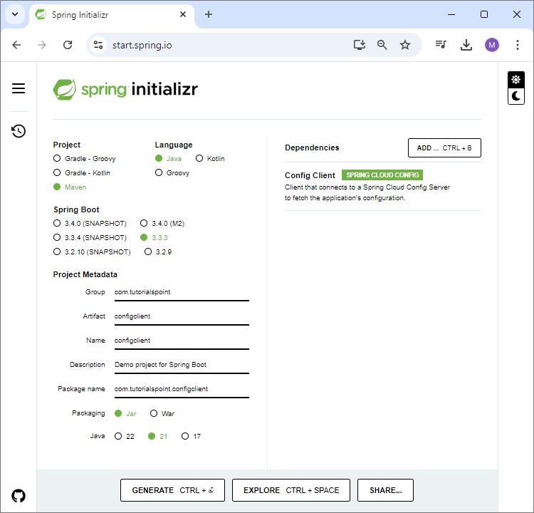 Creating Spring Cloud Configuration Client