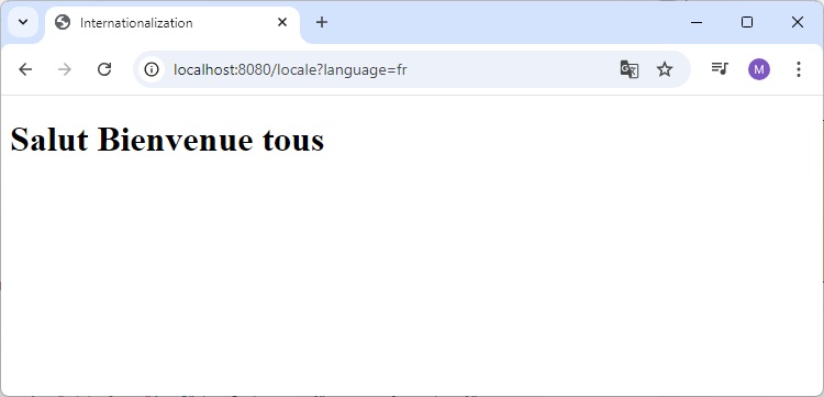 Output Web Browser Salut Bienvenue