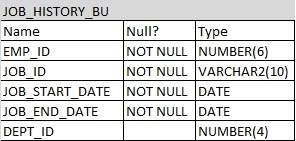 Table JOB_HISTORY_ARCHIVE