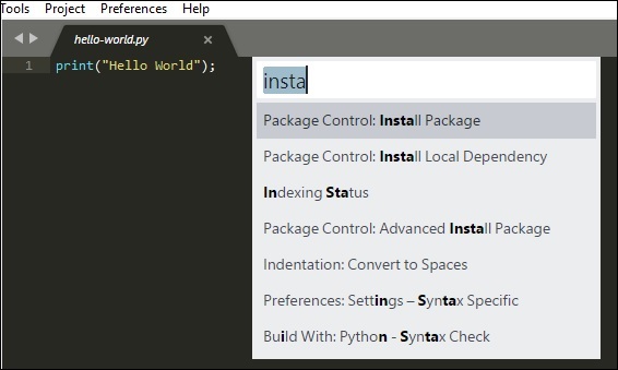 SublimeCodeIntel Plugin Installation Step1