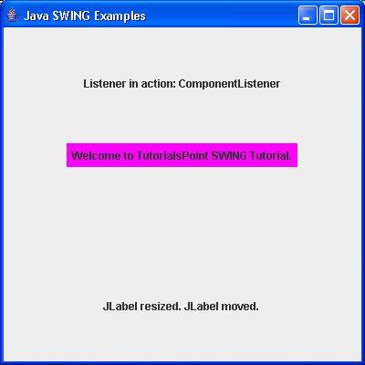 SWING ComponentListener