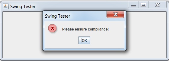 Show a error message alert