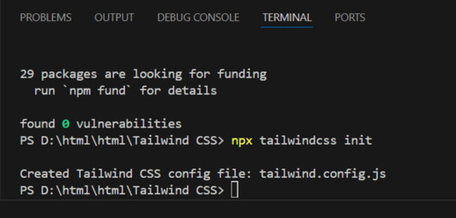 Tailwind CSS npx