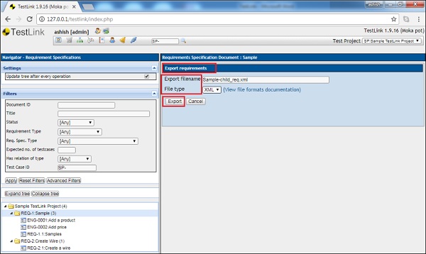 Step3 Export Test Suites and Cases