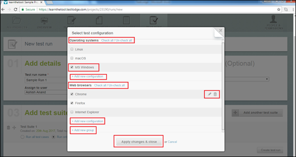 Test Configuration Wizard