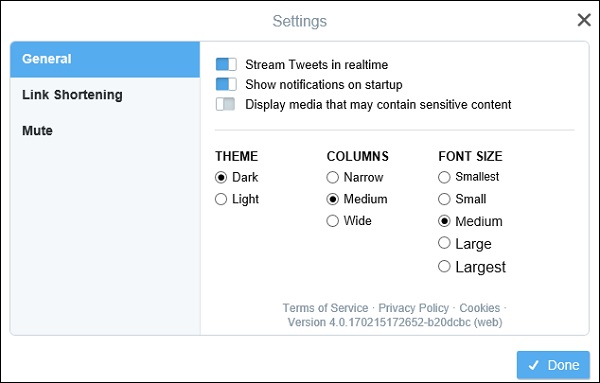 General Settings