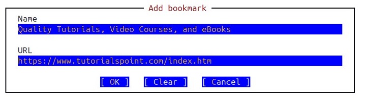 Add Bookmark elinks Command 2