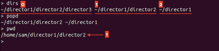 Basic Usage of dirs Command 5